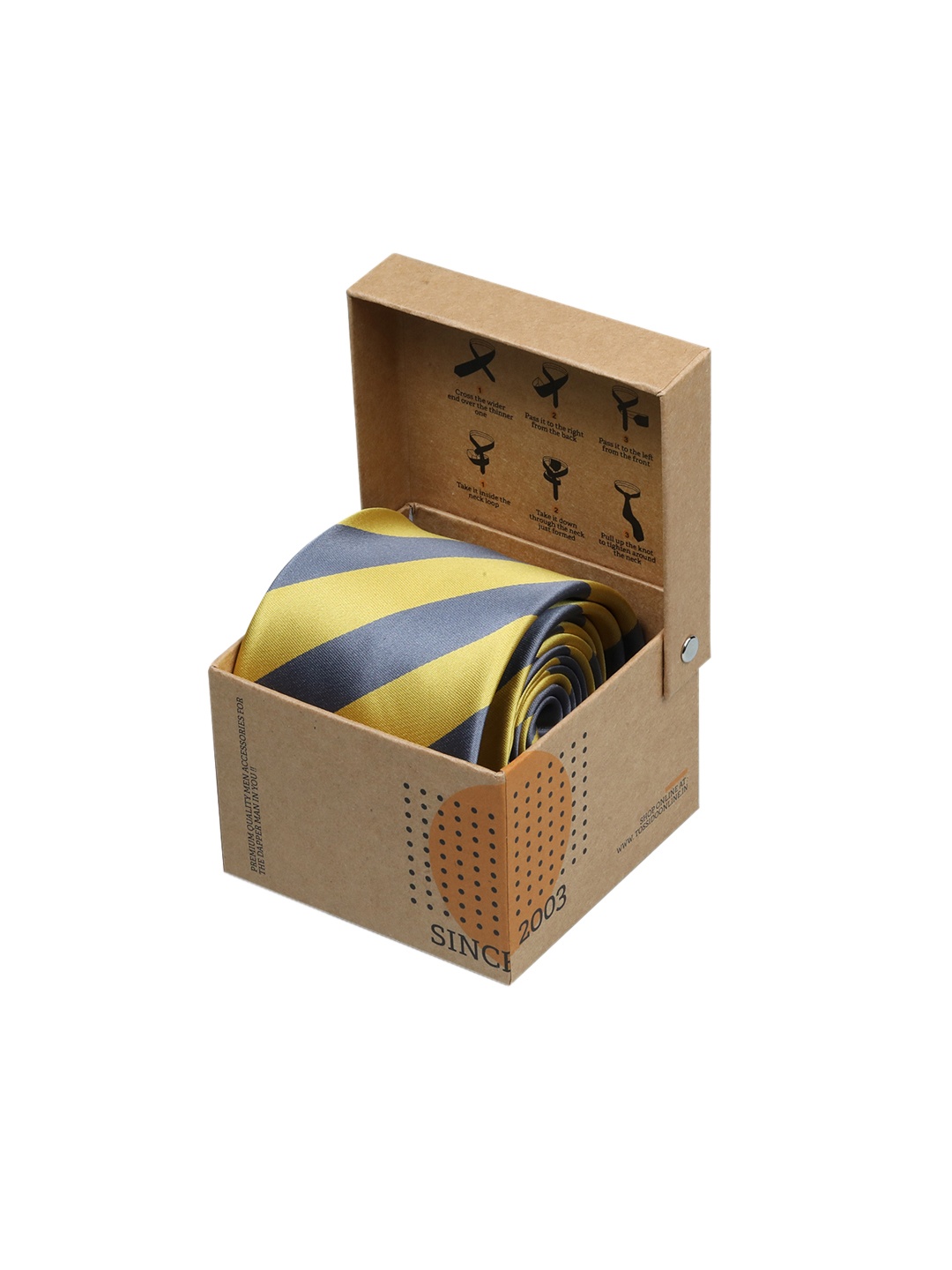 

Tossido Blue & Yellow Striped Broad Tie