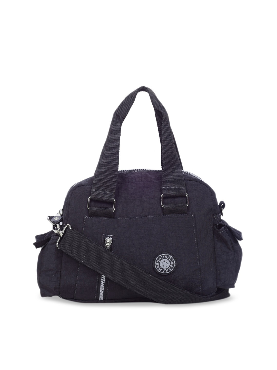 BAHAMA Crinkle Black Solid Handheld Bag
