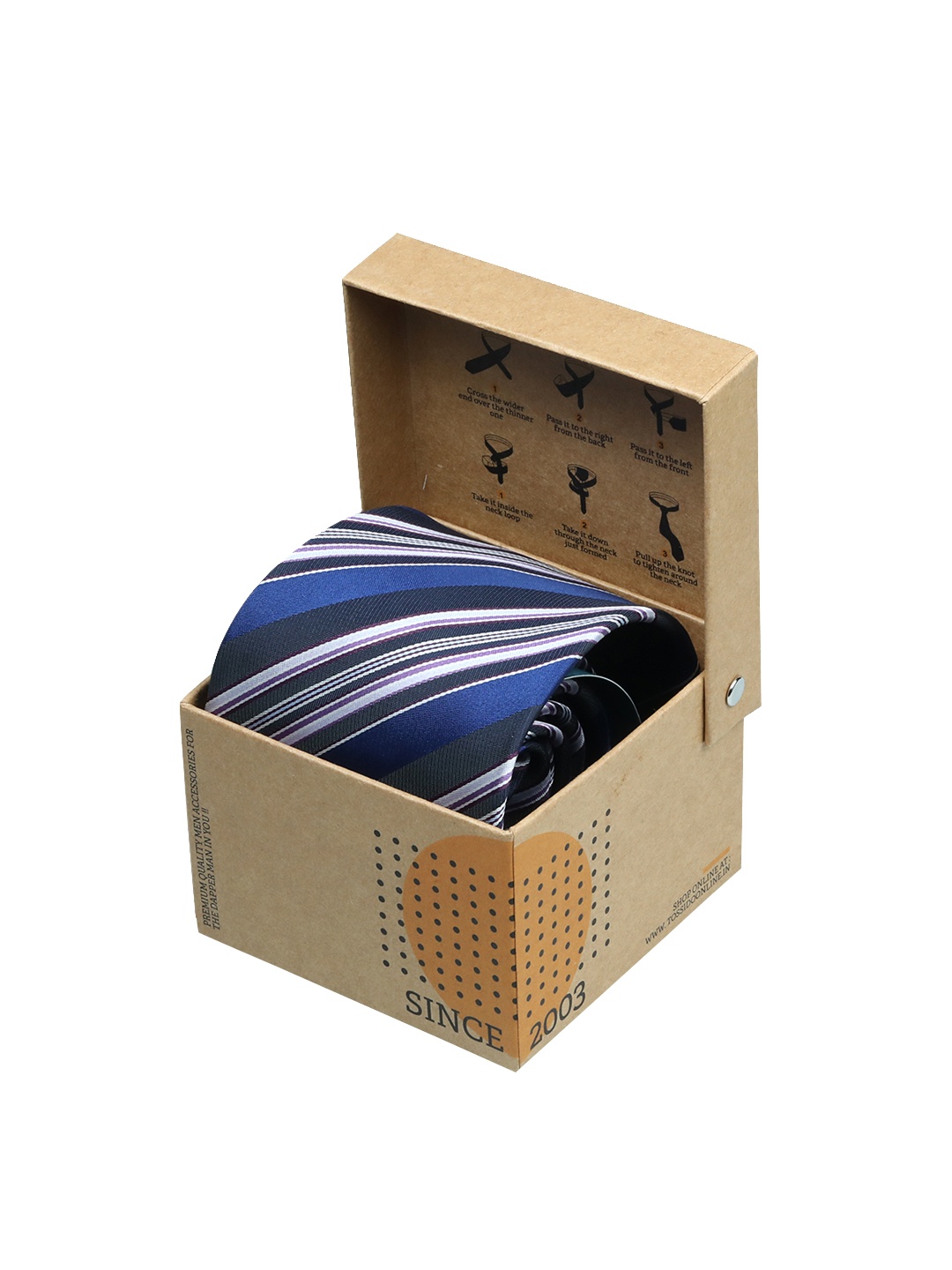 

Tossido Men Blue & Black Woven Design Broad Tie