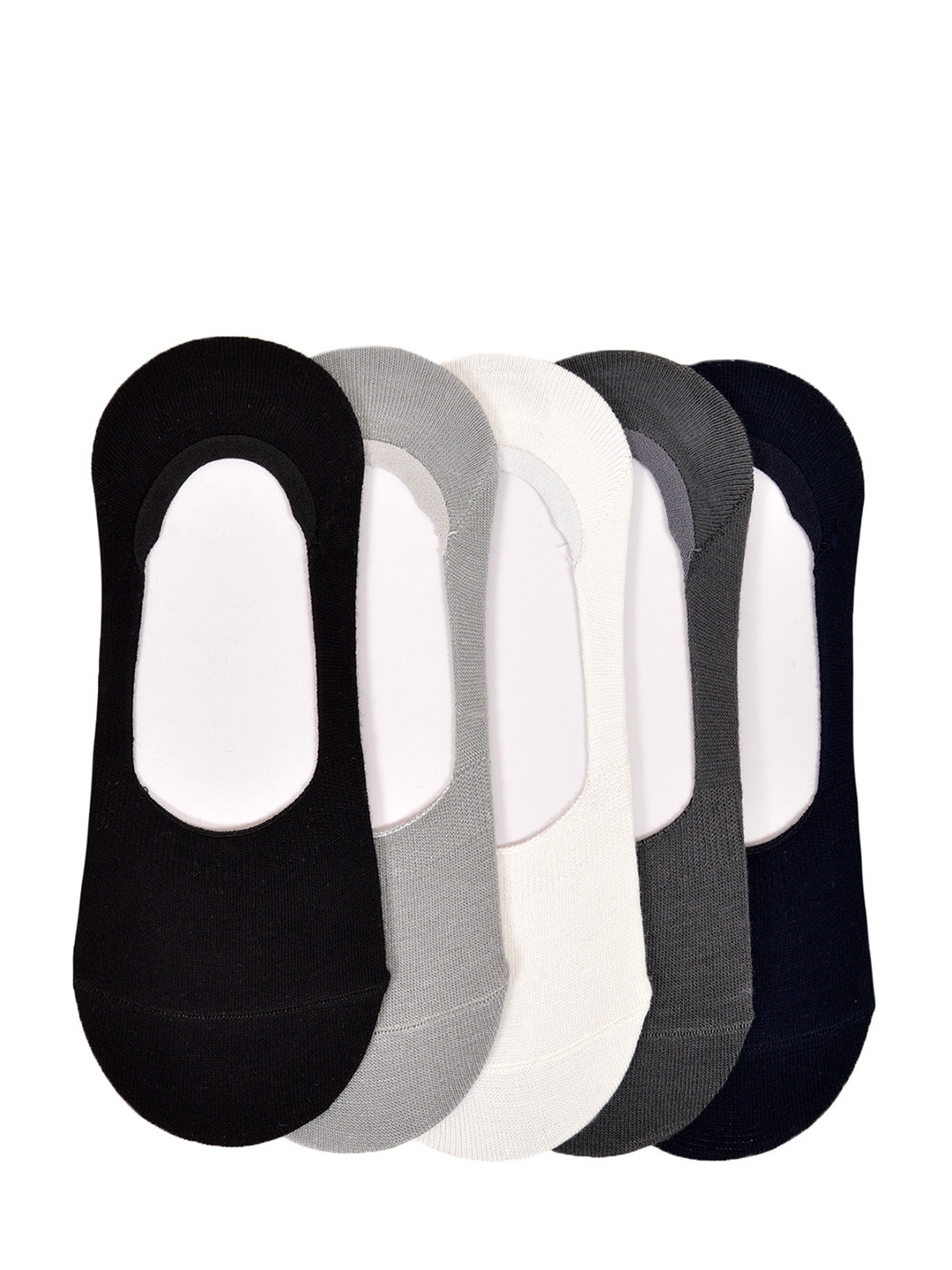 

VINENZIA Men Pack of 5 Multicoloured Solid Shoe Liners, Multi