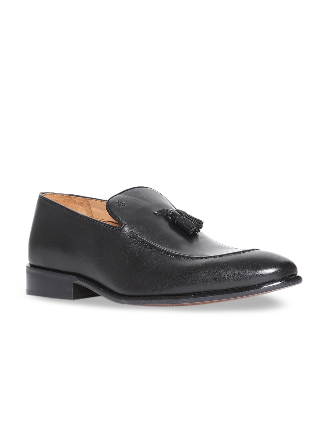 

Arrow Men Black Solid Leather Slip-Ons
