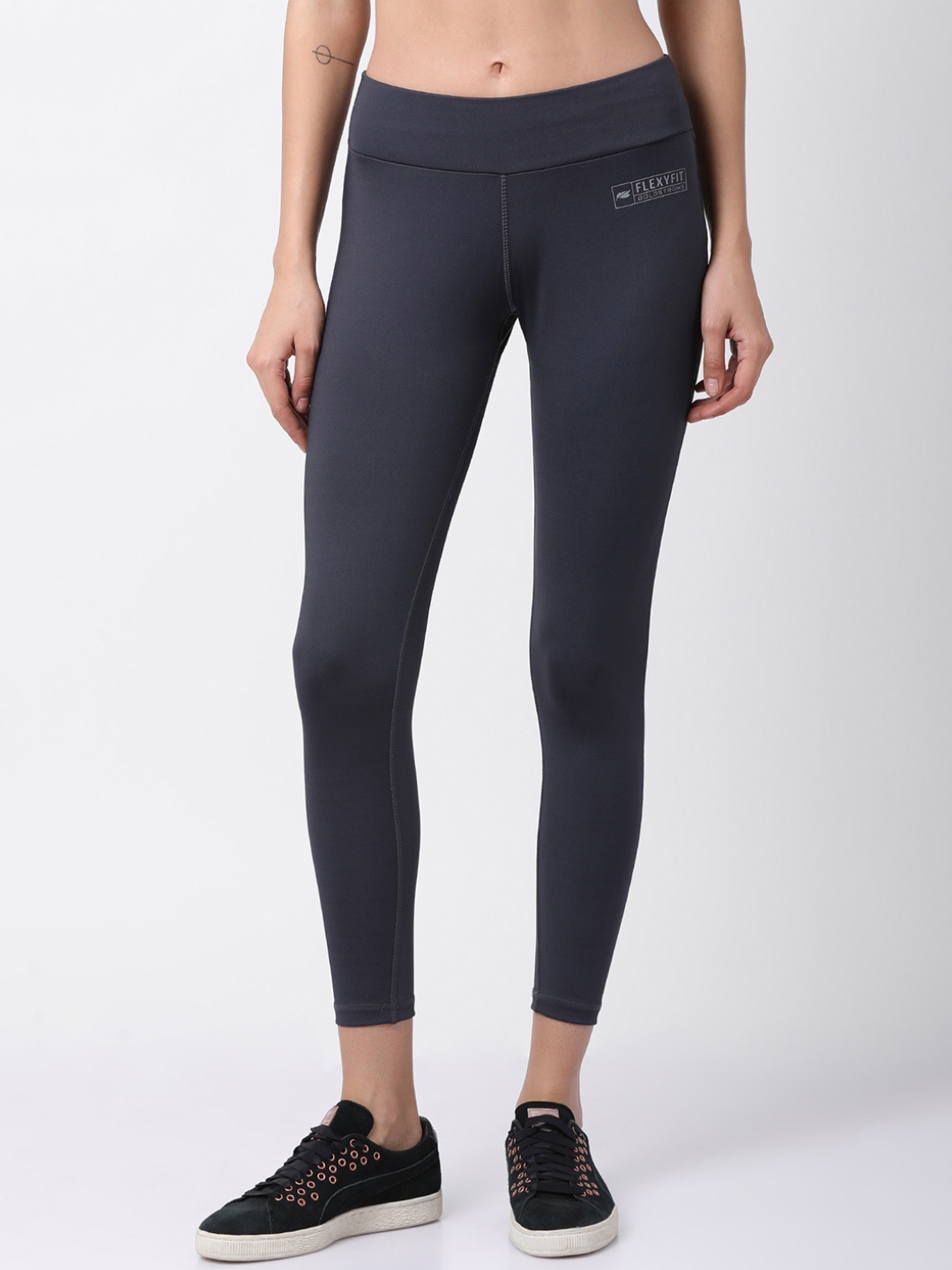 

GOLDSTROMS Women Grey Solid Dri Fit Tights