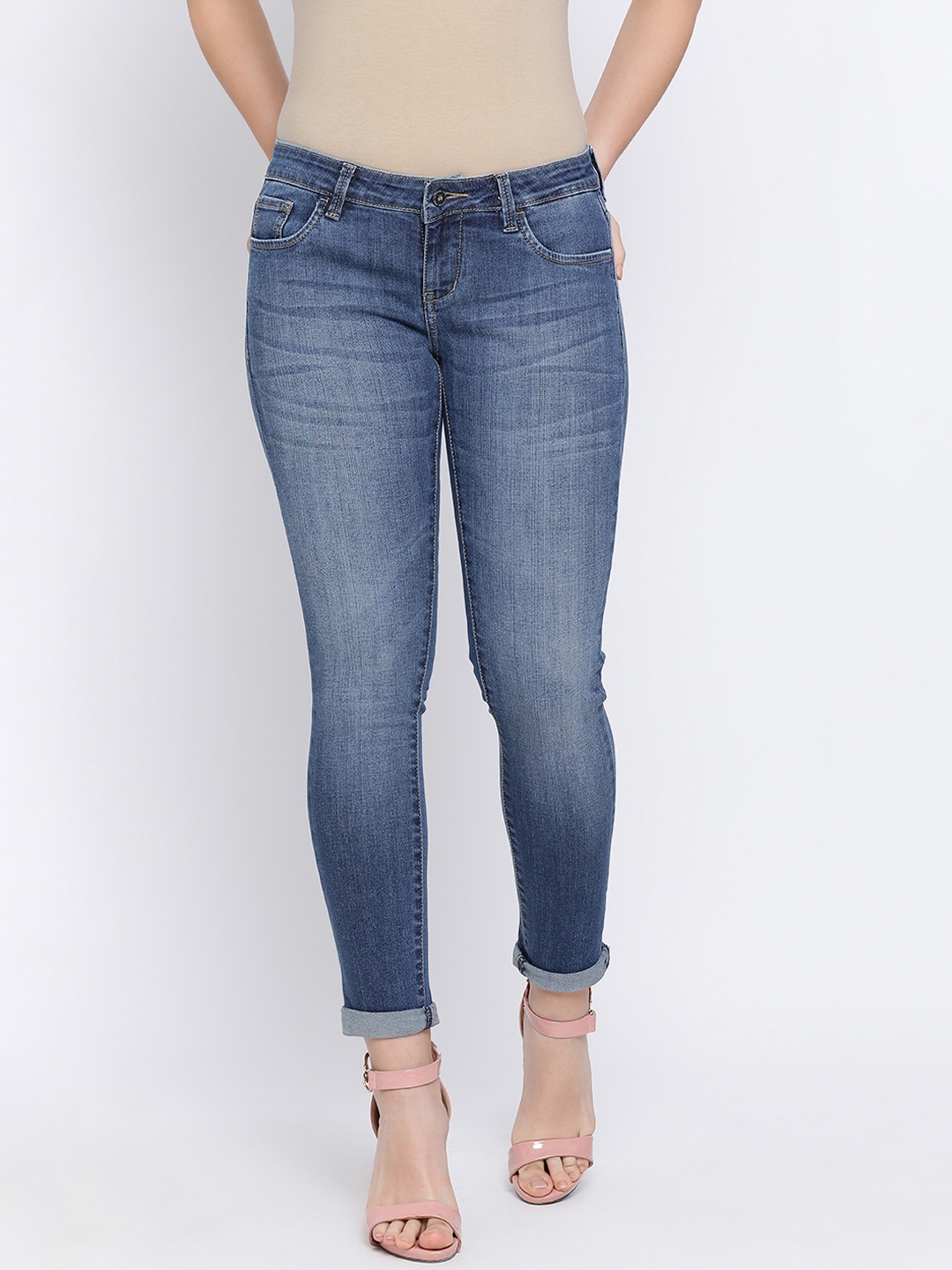 

Crimsoune Club Women Blue Slim Fit Mid-Rise Clean Look Jeans