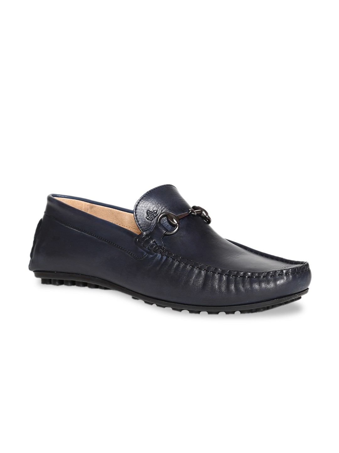 

Arrow Men Blue Solid Horsebit Leather Loafers