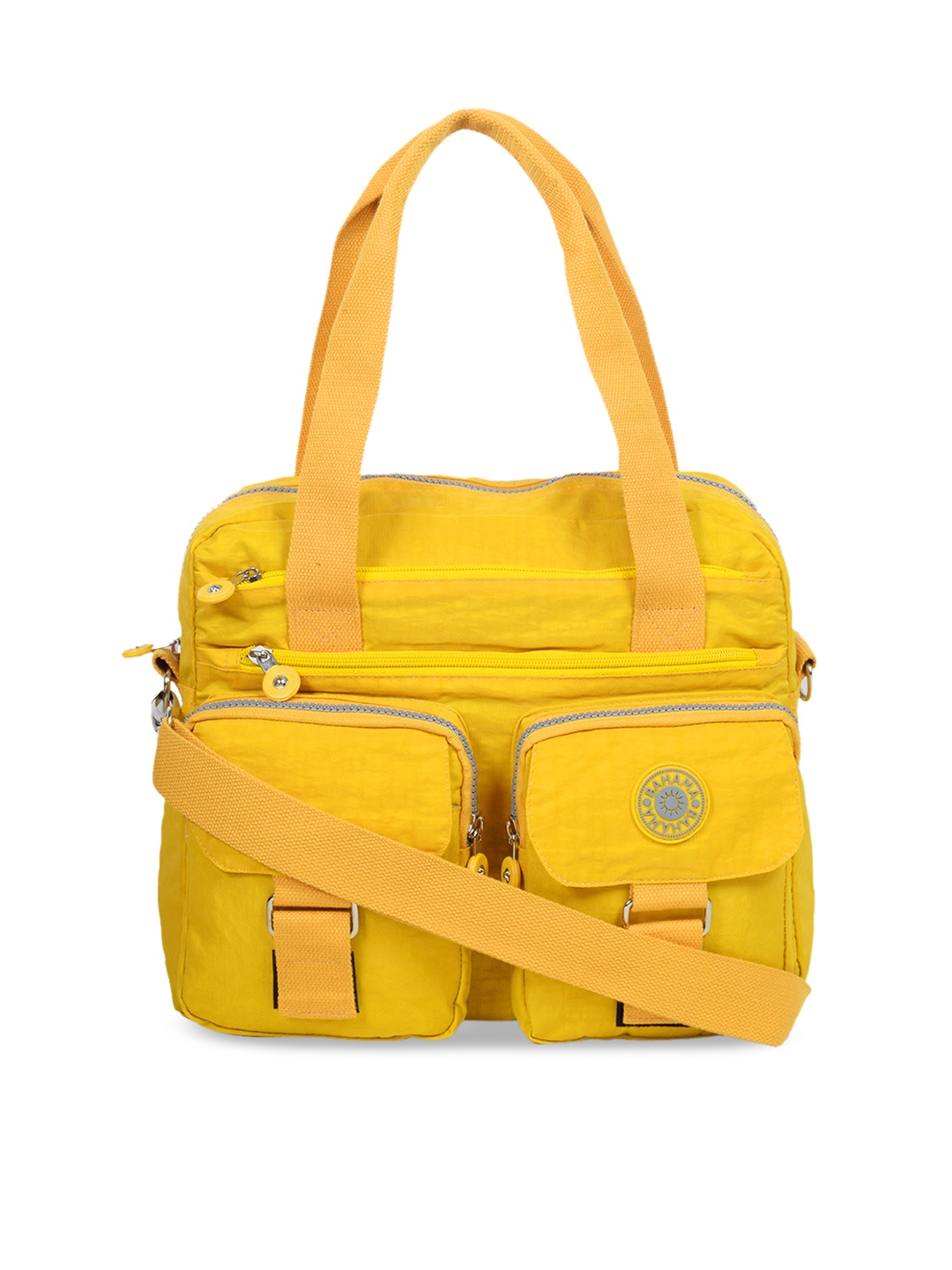 

BAHAMA Crinkle Yellow Solid Handheld Bag
