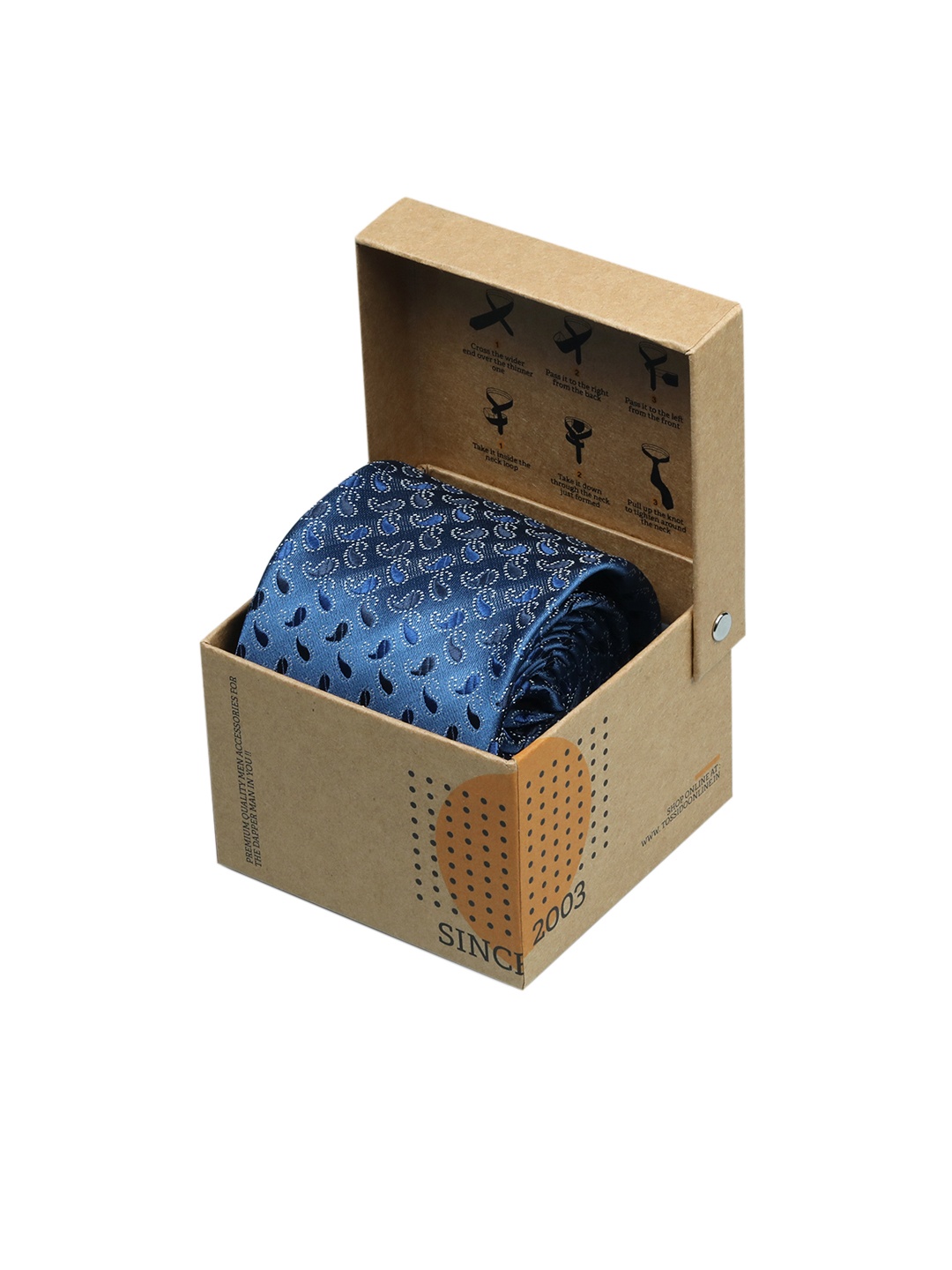 

Tossido Men Blue Woven Design Broad Tie
