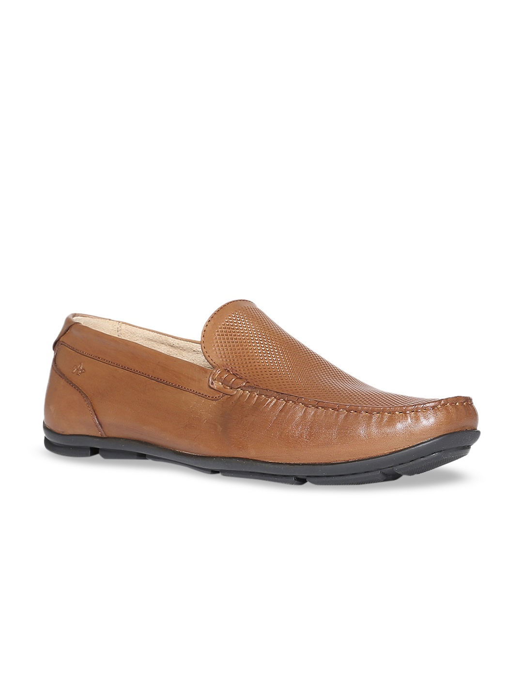 

Arrow Men Tan Brown Textured Leather Loafers