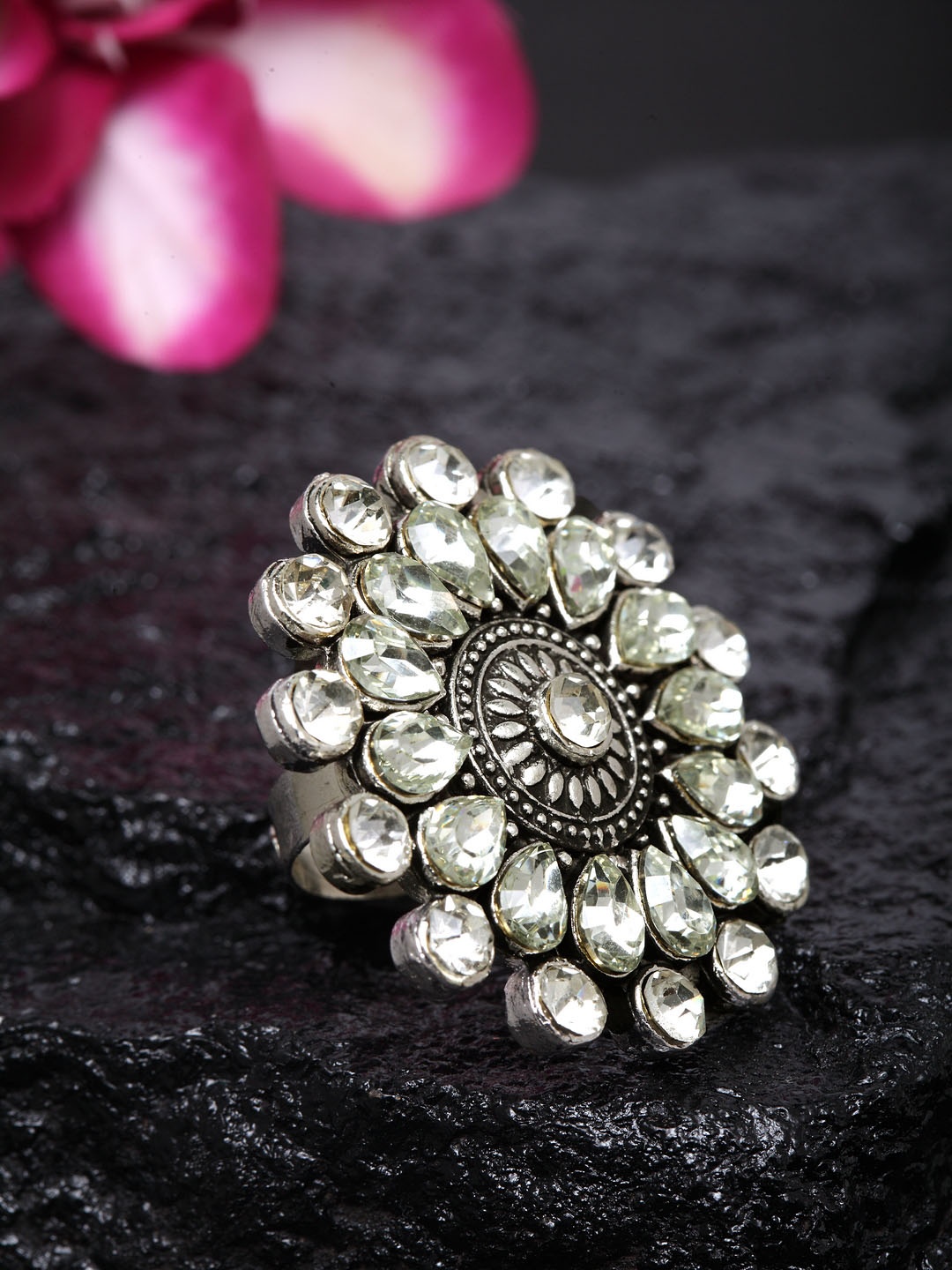 

Women Silver-Plated Adjustable Finger Ring