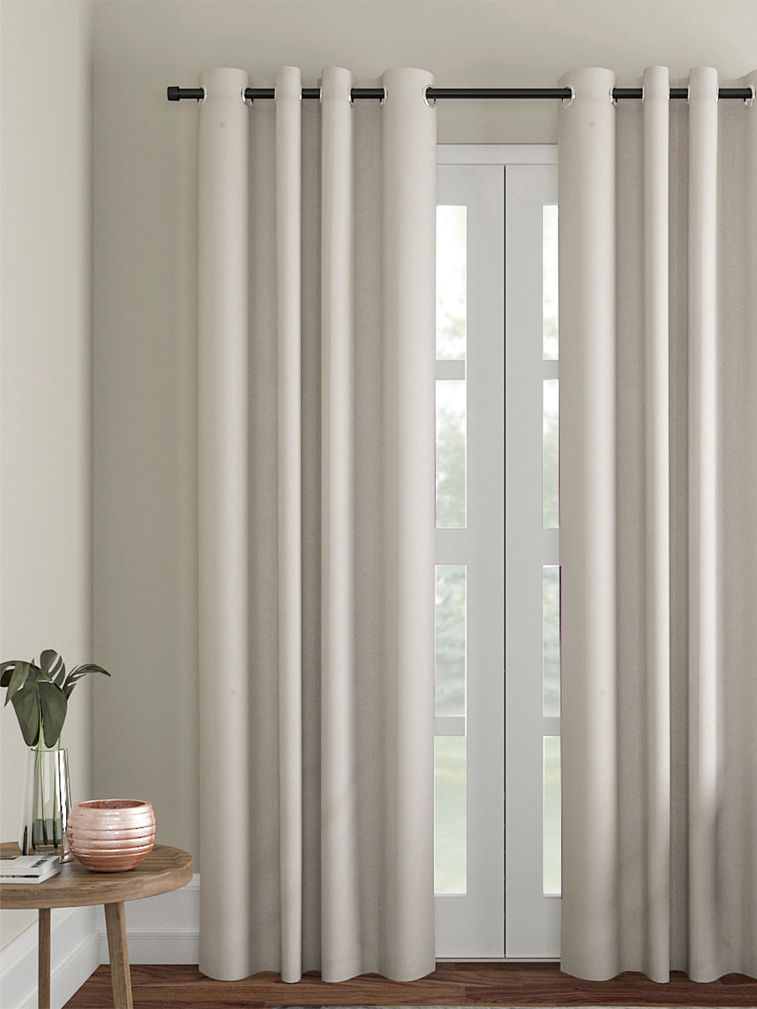 

Soumya Grey Single Room Darkening Door Curtain