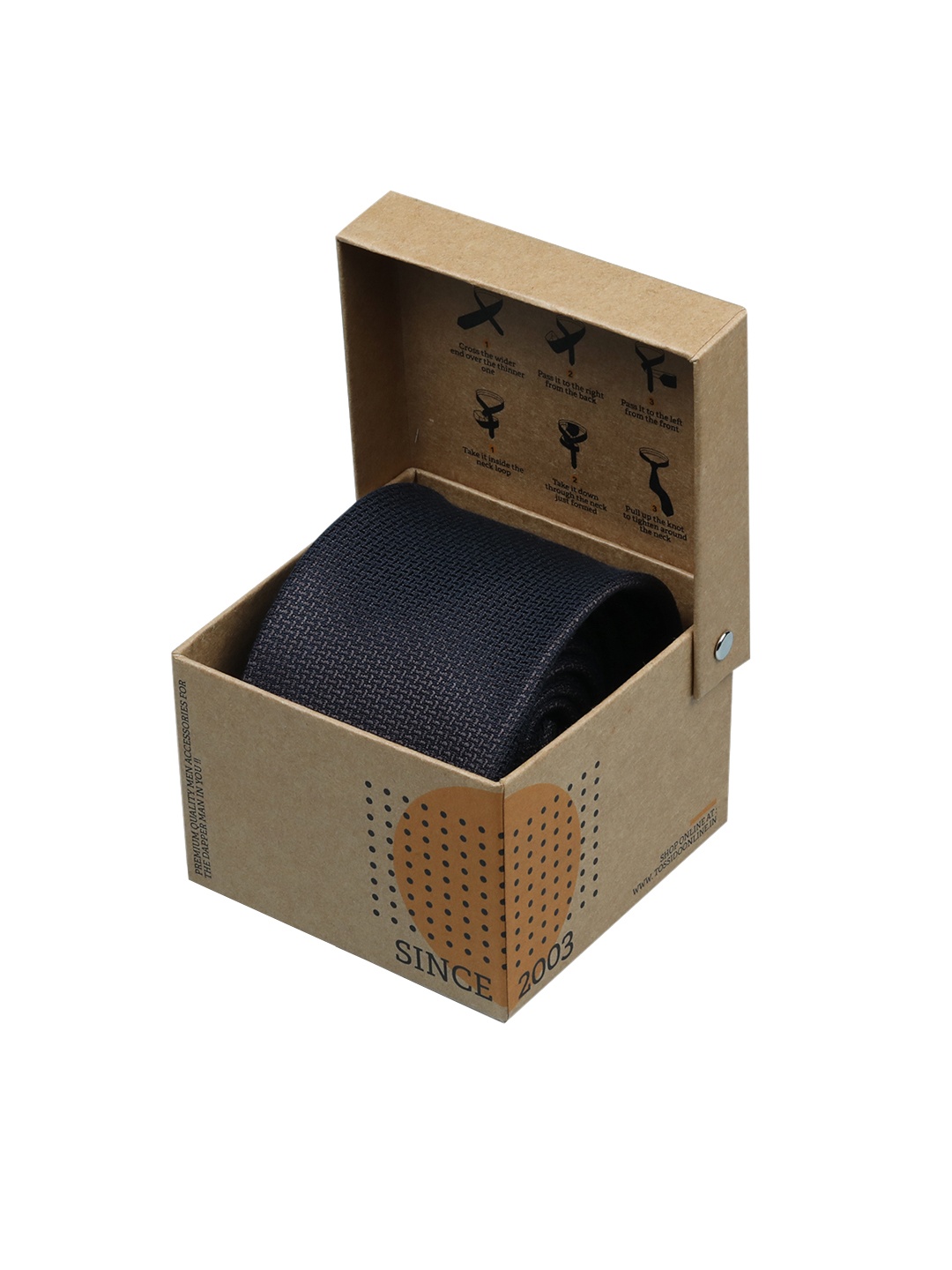 

Tossido Black Woven Design Broad Tie