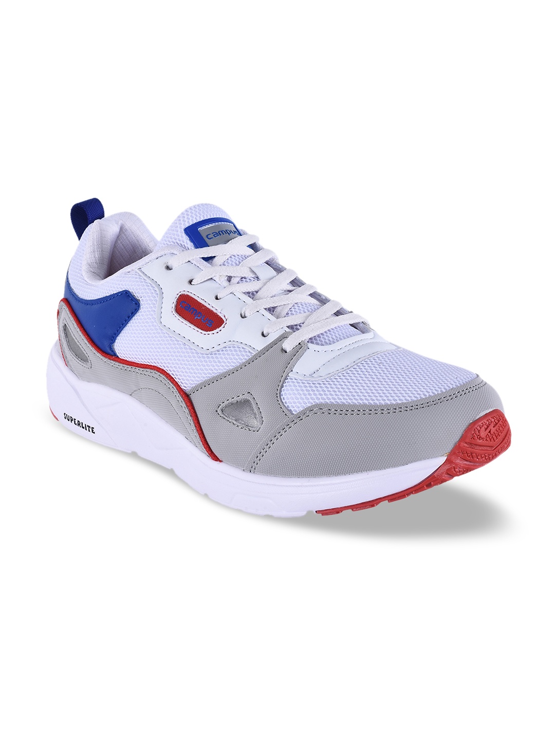 

Campus Men White & Grey Colourblocked Mesh WISDOM Running Shoes