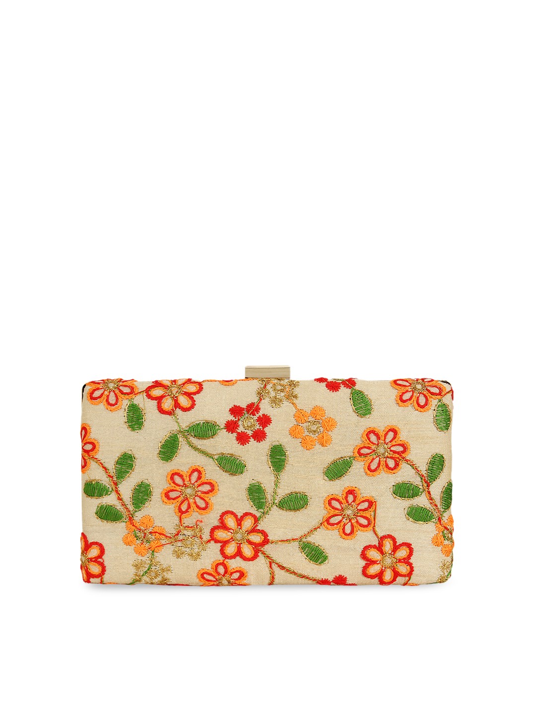 

Anekaant Beige Embroidered Clutch