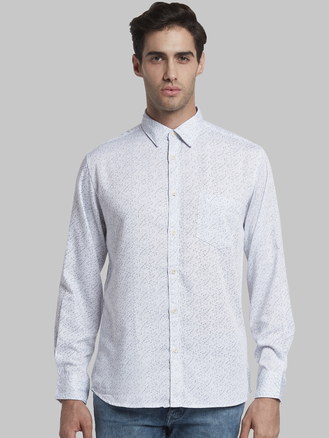 

Parx Men White Slim Fit Printed Casual Shirt