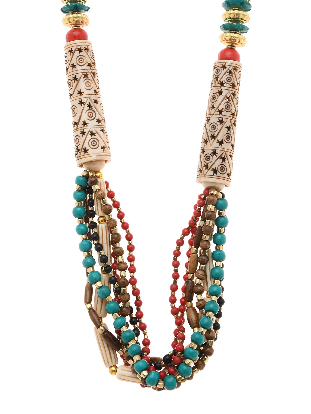 

Bamboo Tree Jewels Multicoloured Multistrand Handcrafted Necklace, Multi