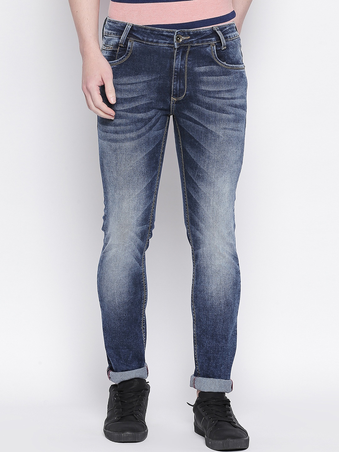 

Mufti Men Blue Regular Fit Mid-Rise Clean Look Stretchable Jeans