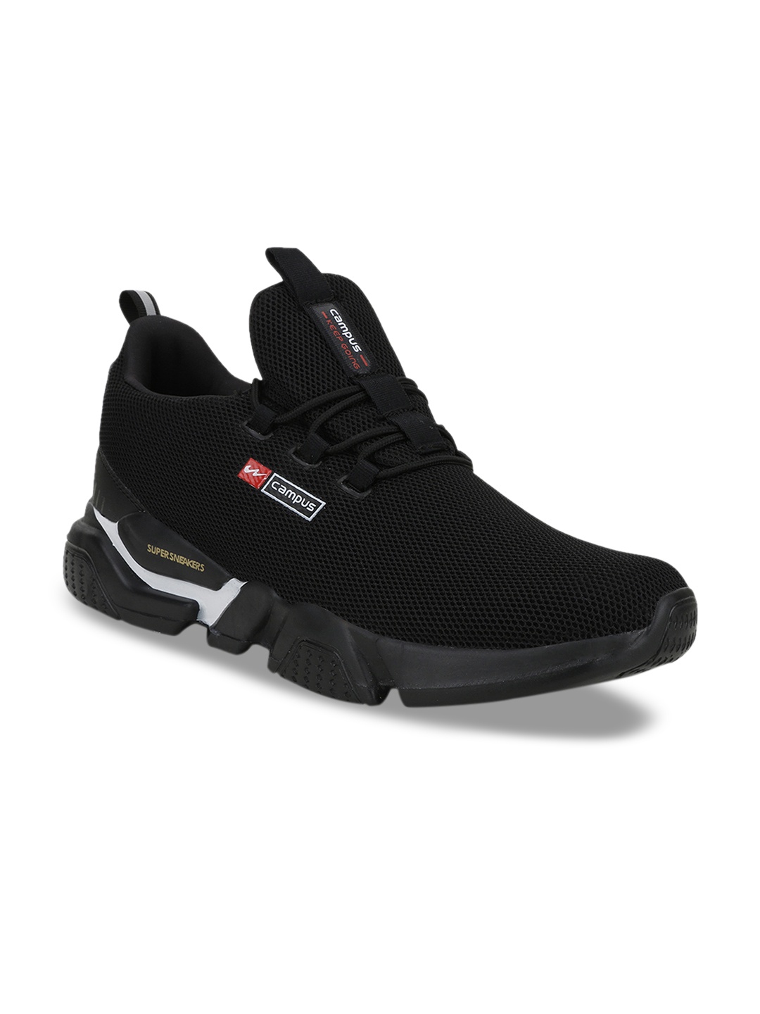 

Campus Men Black Mesh Running Shoes