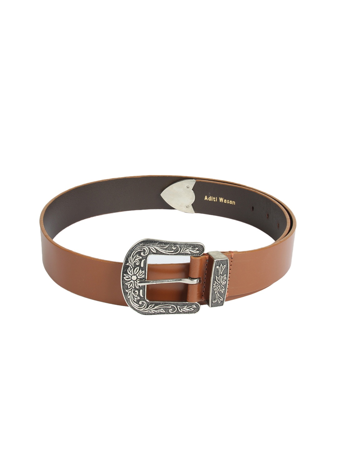 

Aditi Wasan Men Tan Brown Solid Leather Belt