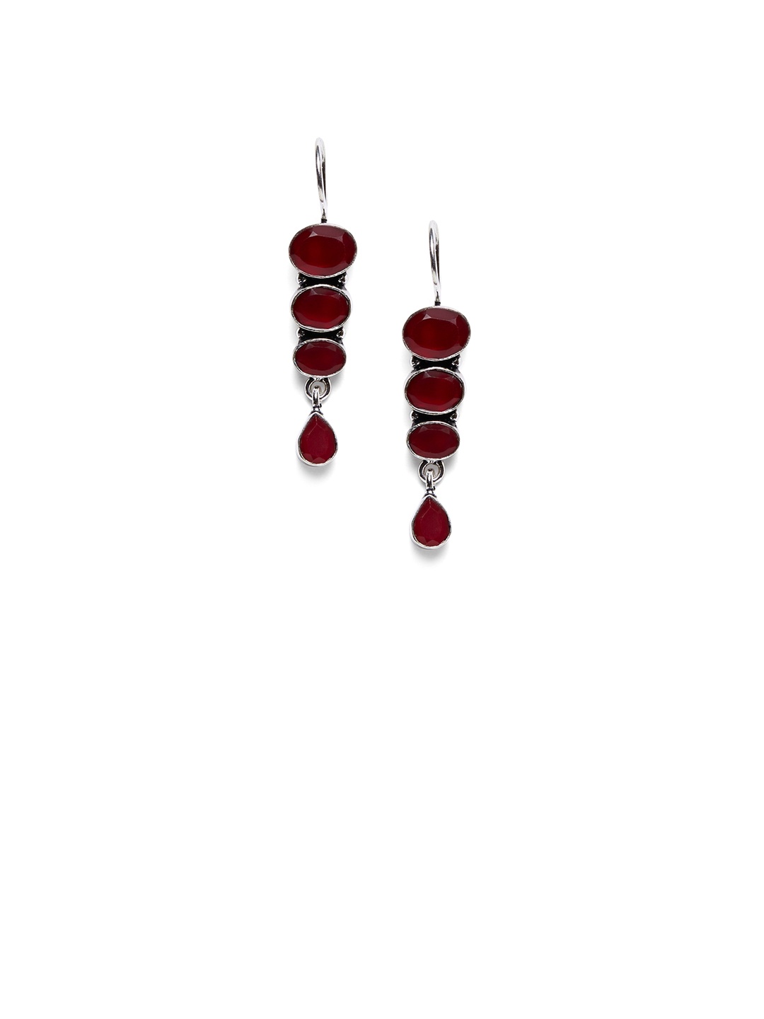 

Bamboo Tree Jewels Maroon Contemporary Drop Earrings