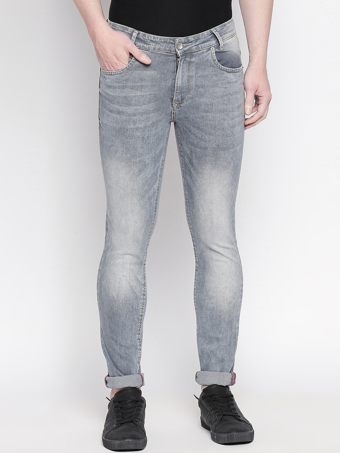 

Mufti Men Grey Regular Fit Mid-Rise Clean Look Stretchable Jeans