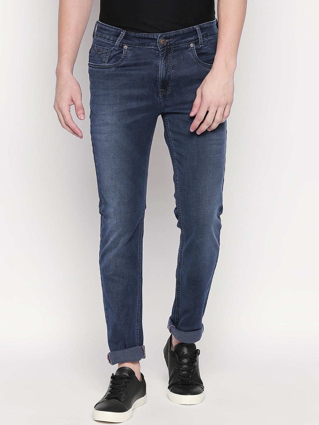 

Mufti Men Blue Regular Fit Mid-Rise Clean Look Stretchable Jeans