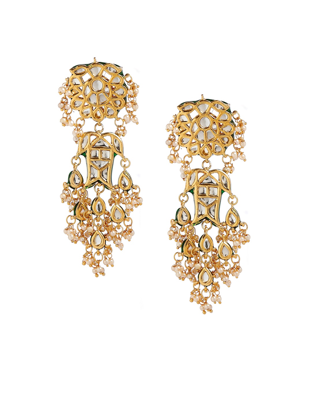 

Bamboo Tree Jewels Gold-Toned Handcrafted Classic Drop Earrings