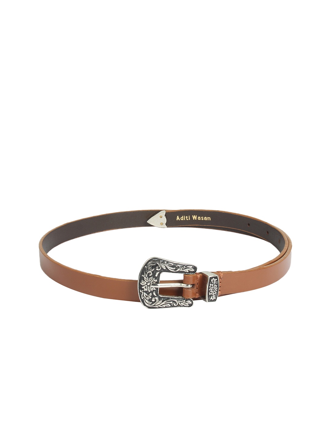 

Aditi Wasan Women Tan Brown Solid Leather Belt