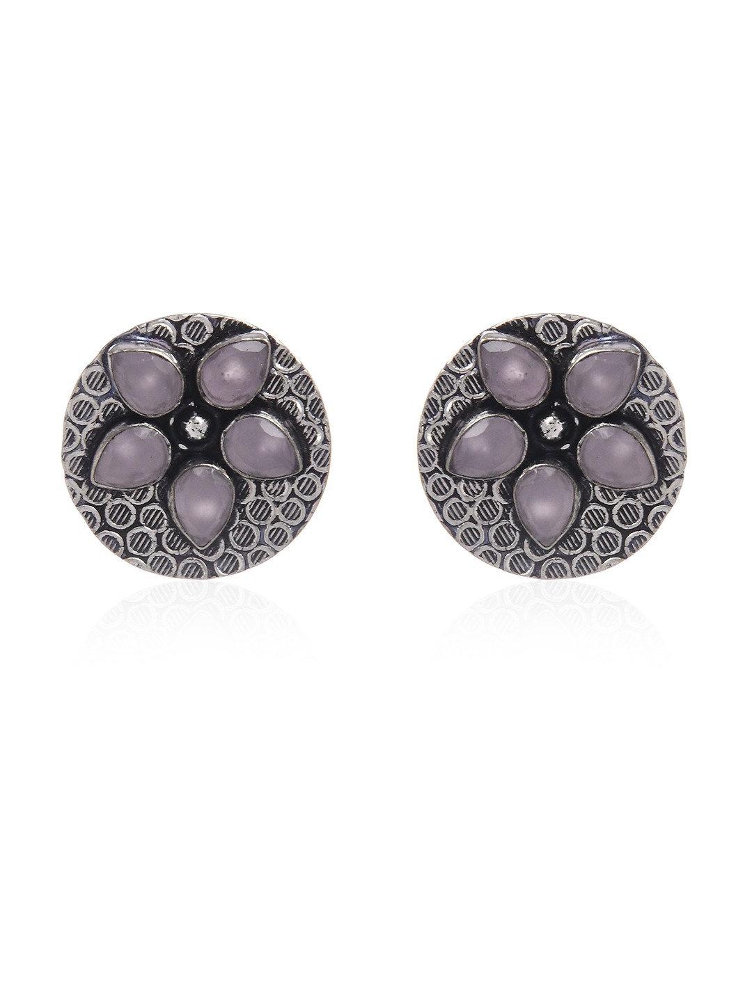 

Bamboo Tree Jewels Pink Handcrafted Circular Studs