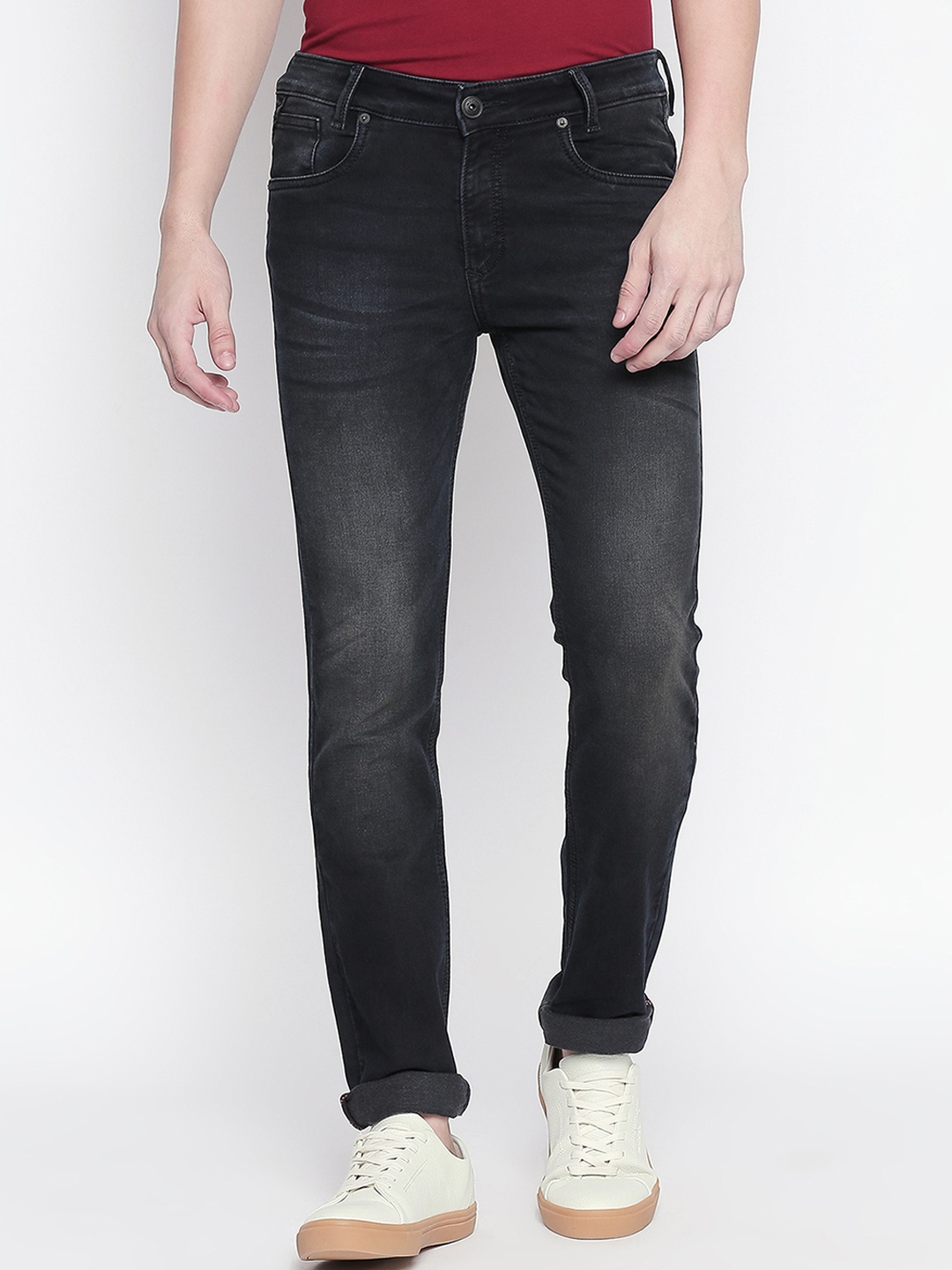 

Mufti Men Black Regular Fit Mid-Rise Clean Look Stretchable Jeans