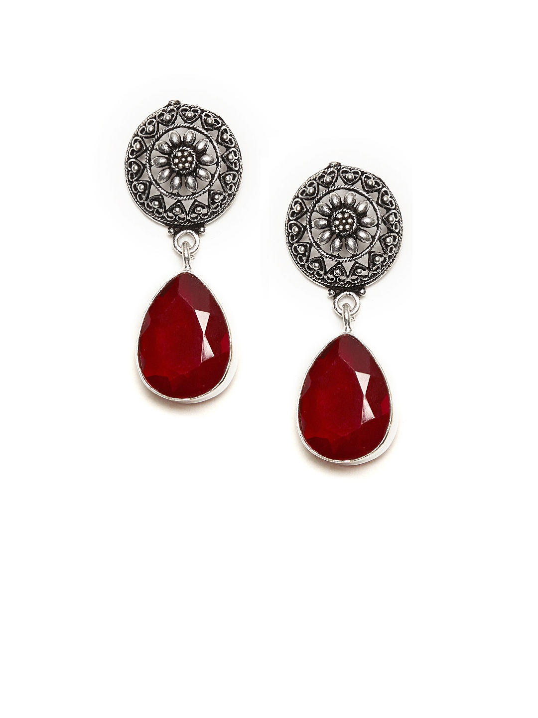 Bamboo Tree Jewels Red Contemporary Drop Earrings