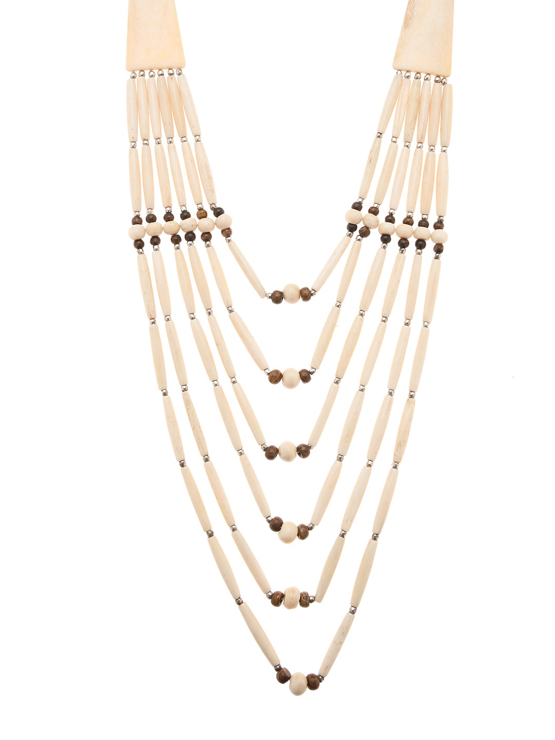 

Bamboo Tree Jewels Cream-Coloured Multistrand Handcrafted Necklace