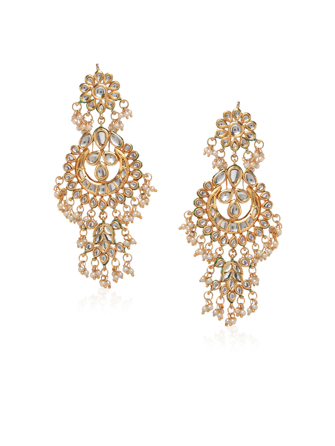 

Bamboo Tree Jewels Gold-Toned Classic Handcrafted Drop Earrings