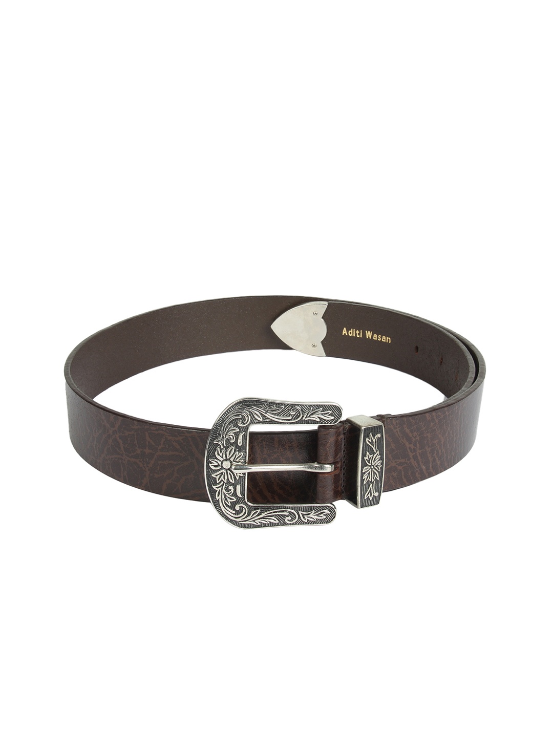 Aditi Wasan Men Brown Textured Leather Belt