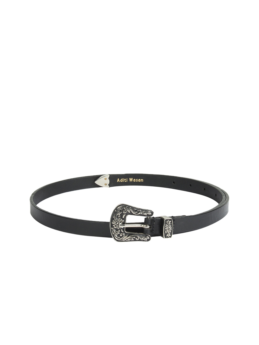 Aditi Wasan Women Black Solid Leather Belt