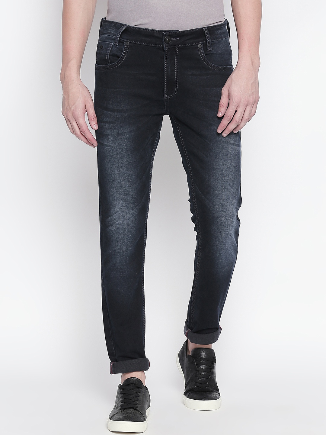 

Mufti Men Black Regular Fit Mid-Rise Clean Look Stretchable Jeans