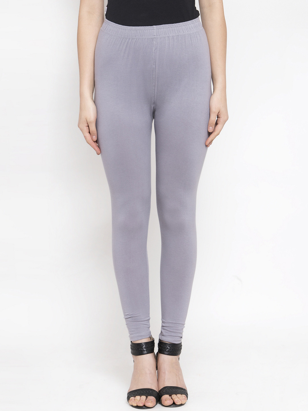 

TAG 7 Women Grey Solid Ankle-Length Leggings