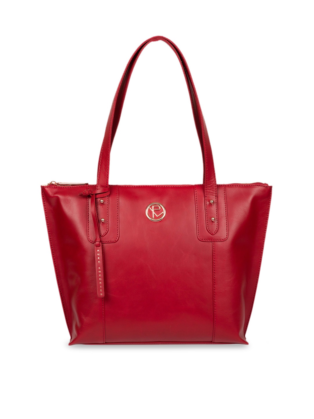 

PURE LUXURIES LONDON Red Solid Genuine Leather Goya Shoulder Bag
