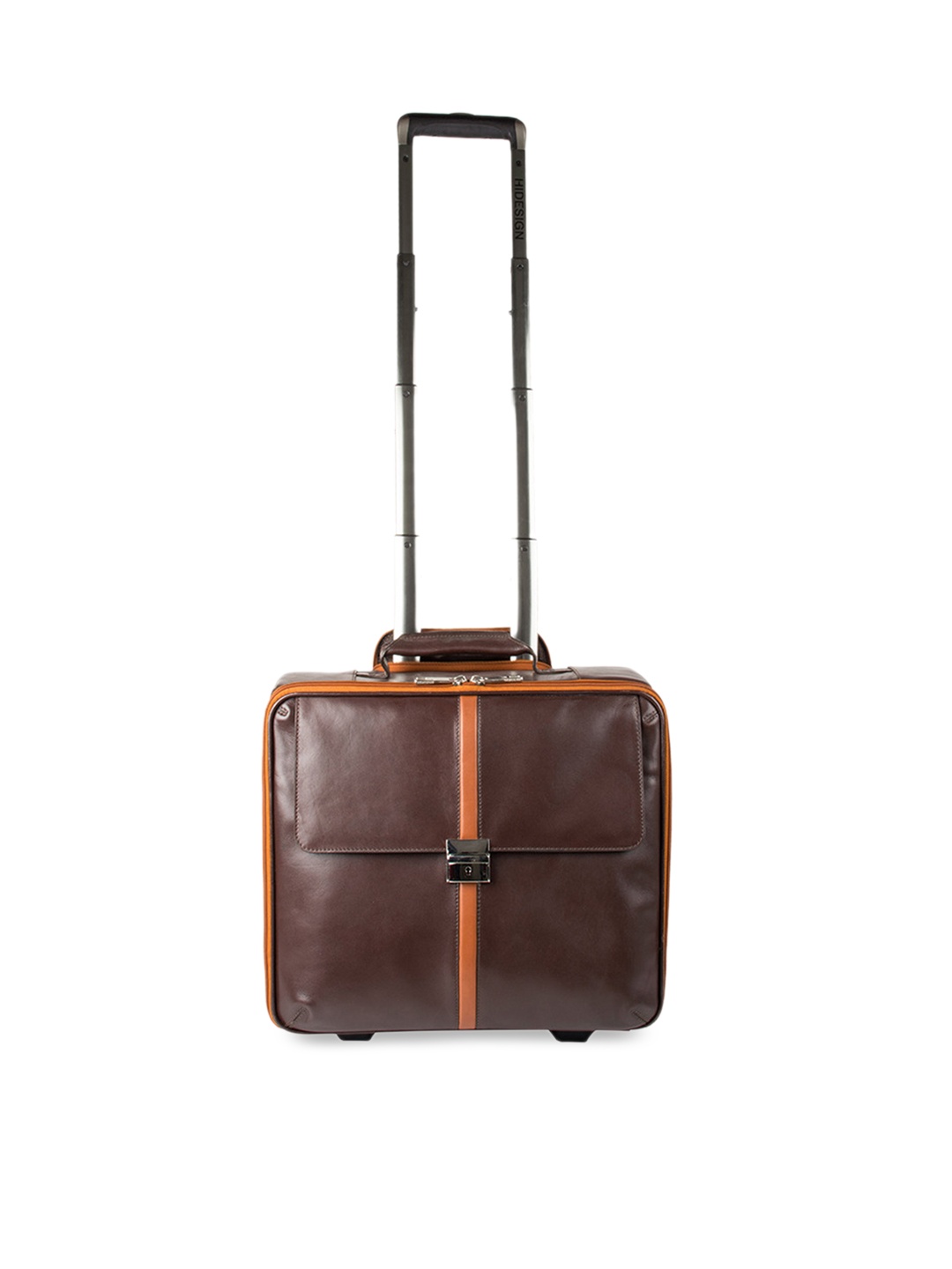 

Hidesign Tan Brown Solid Kingsley 02 Soho Leather Medium Trolley Suitcase