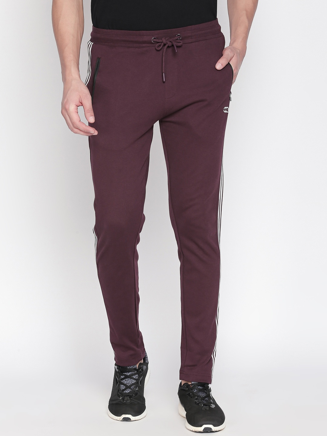 

Ajile by Pantaloons Men Burgundy Solid Slim-Fit Track Pants, Red
