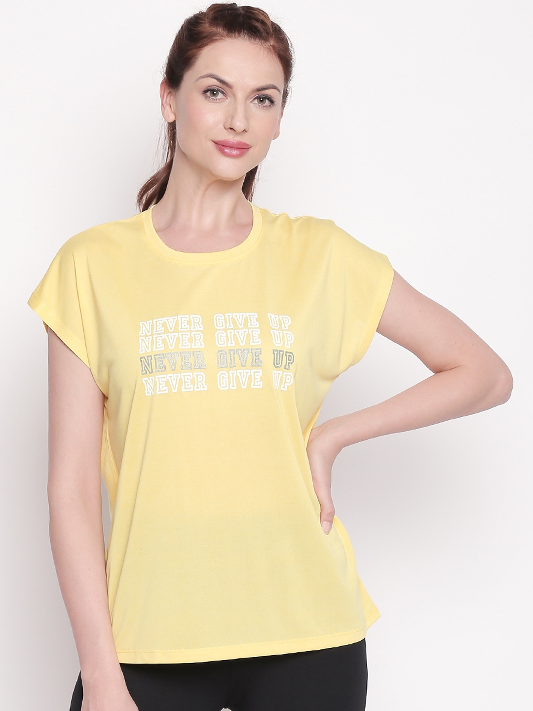 

Ajile by Pantaloons Women Yellow Printed Top