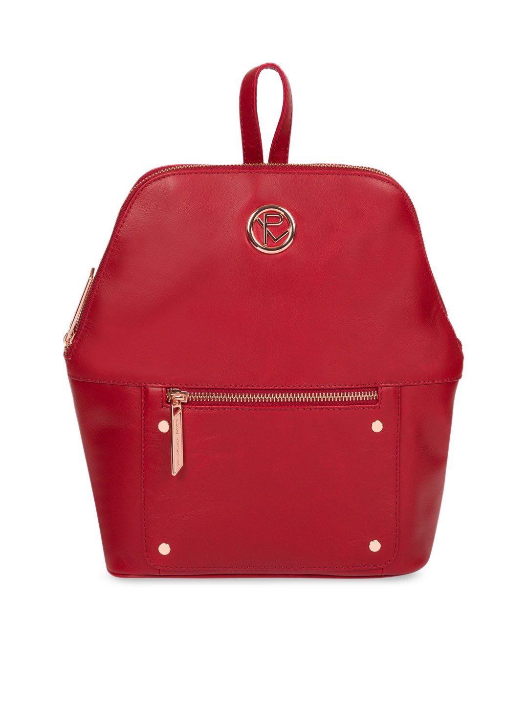 

PURE LUXURIES LONDON Women Red Rubens Handcrafted Genuine Leather Solid Backpack