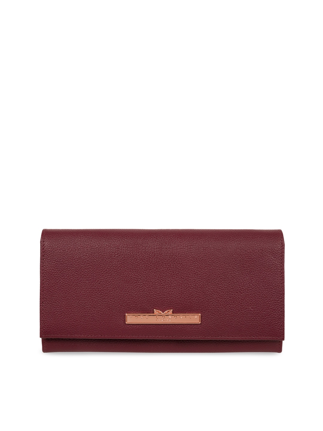 

PURE LUXURIES LONDON Maroon Solid Leather Clutch