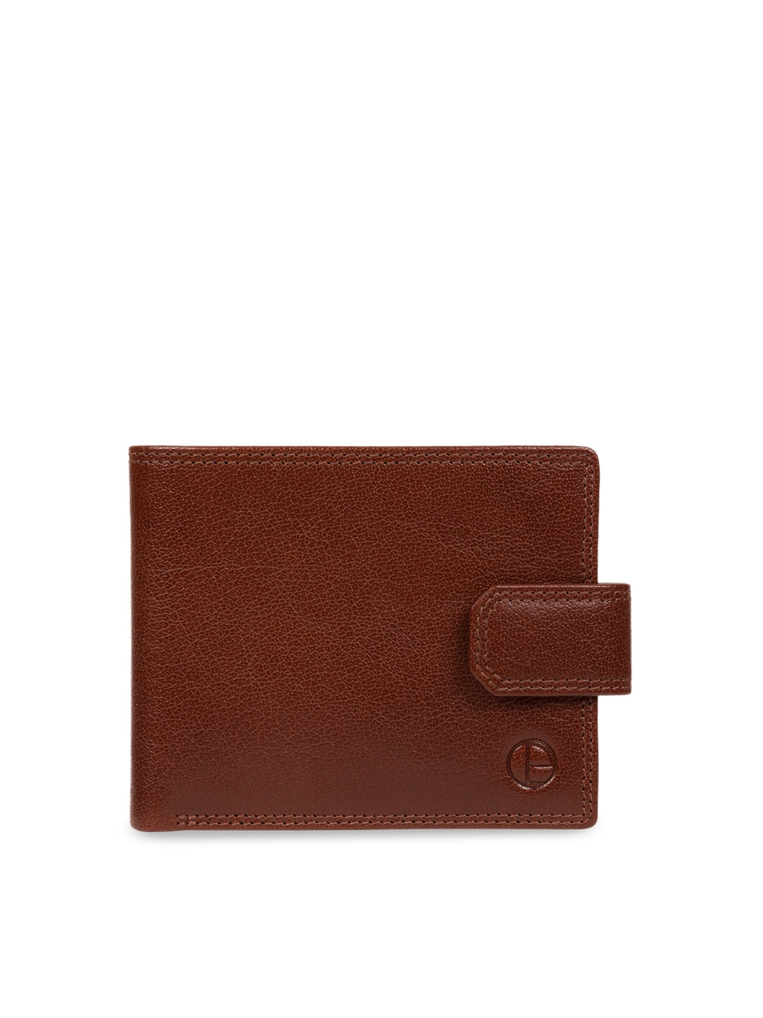 

PURE LUXURIES LONDON Men Tan Brown Textured Two Fold Wallet