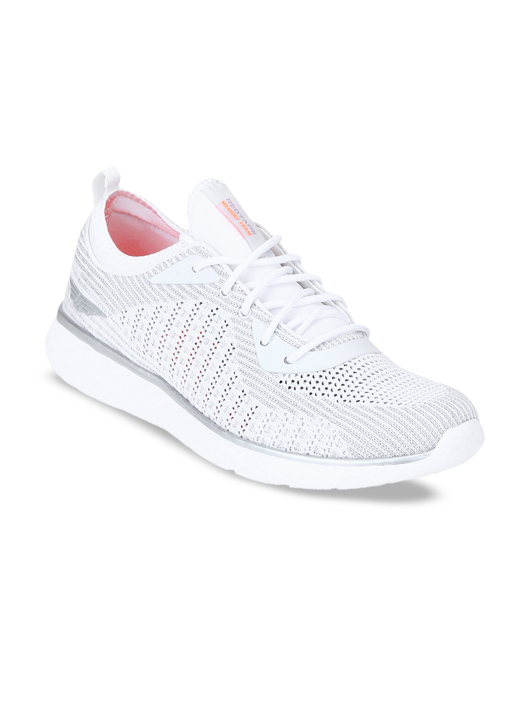 Red Tape Men White Textile Walking Shoes