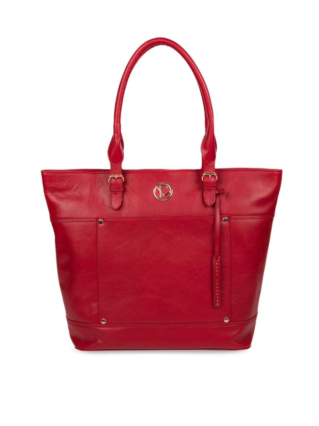 PURE LUXURIES LONDON Red Solid Genuine Leather Monet Shoulder Bag