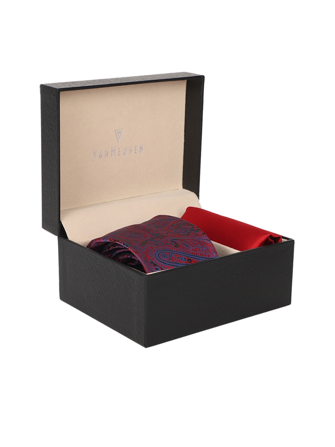

Peter England Men Red & Blue Paisley Printed Accessory Gift Set