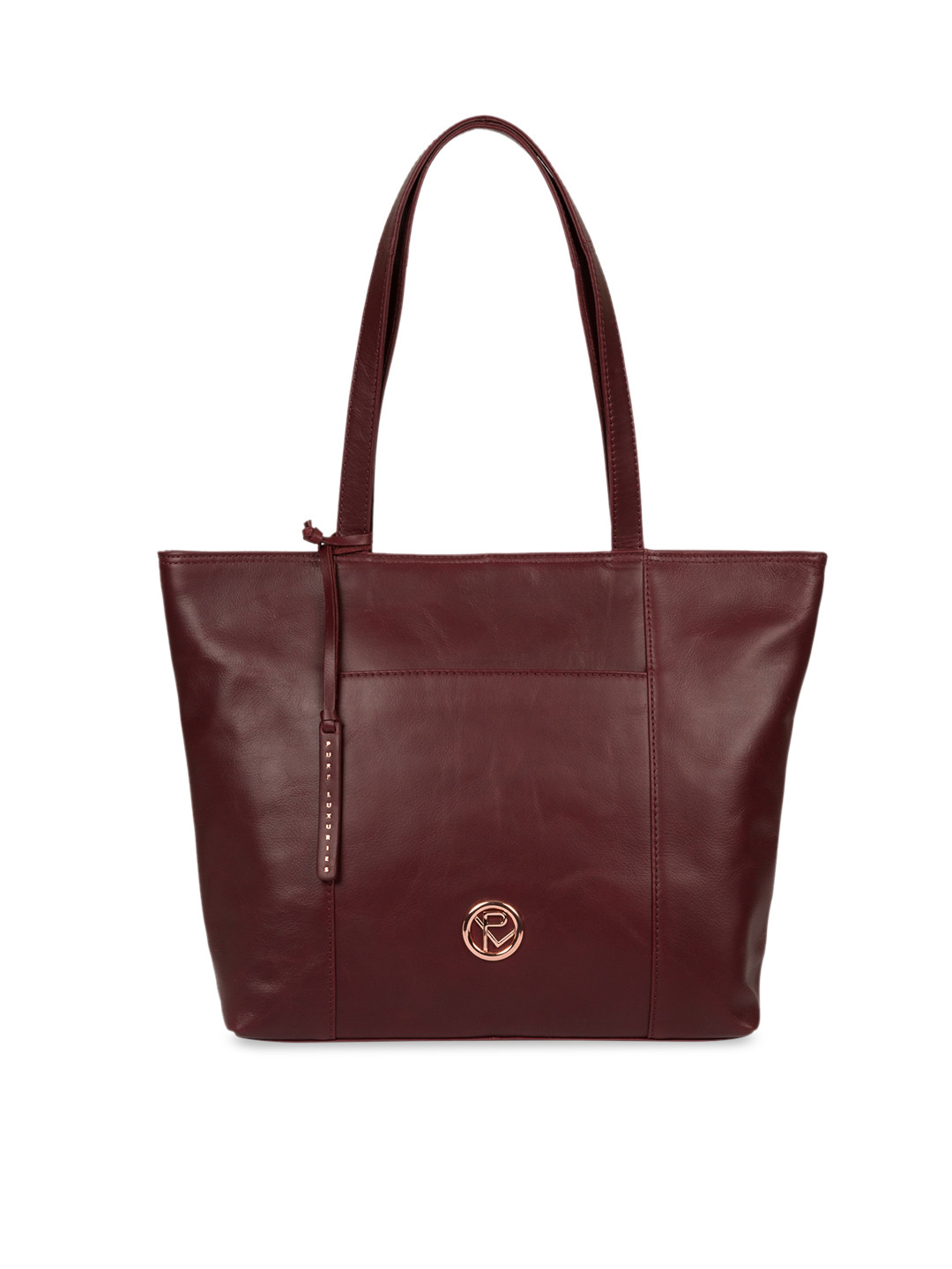 

PURE LUXURIES LONDON Women Burgundy Solid Genuine Leather Pimm Shoulder Bag
