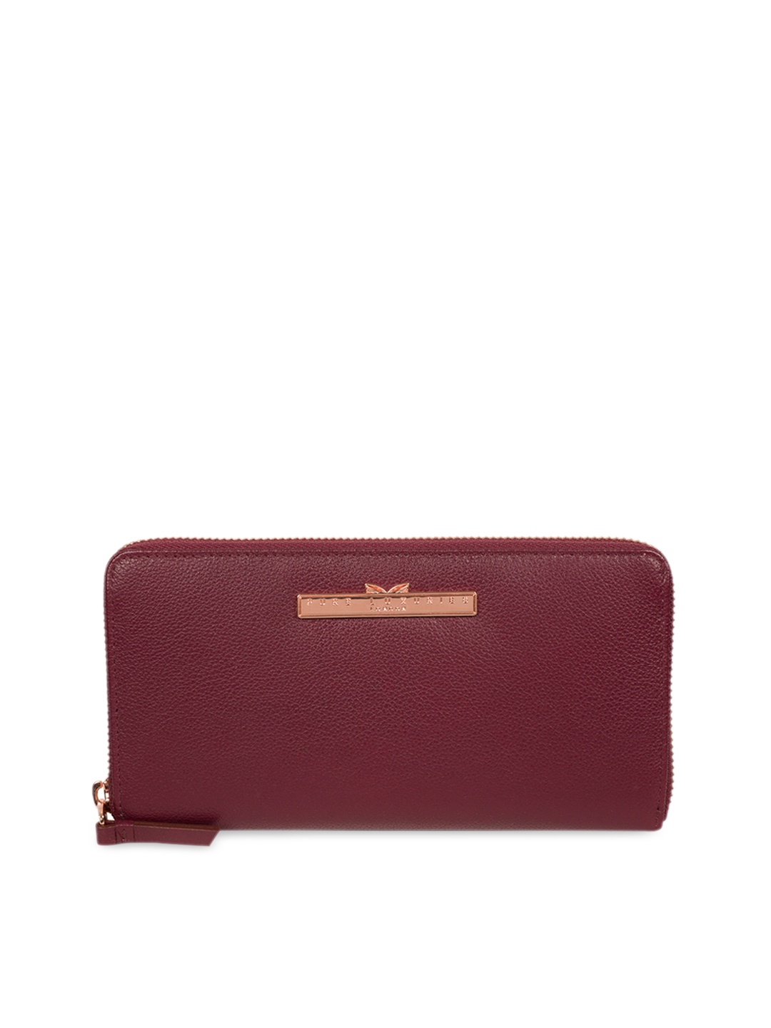 

PURE LUXURIES LONDON Women Maroon Solid Genuine Leather Nardini Clutch