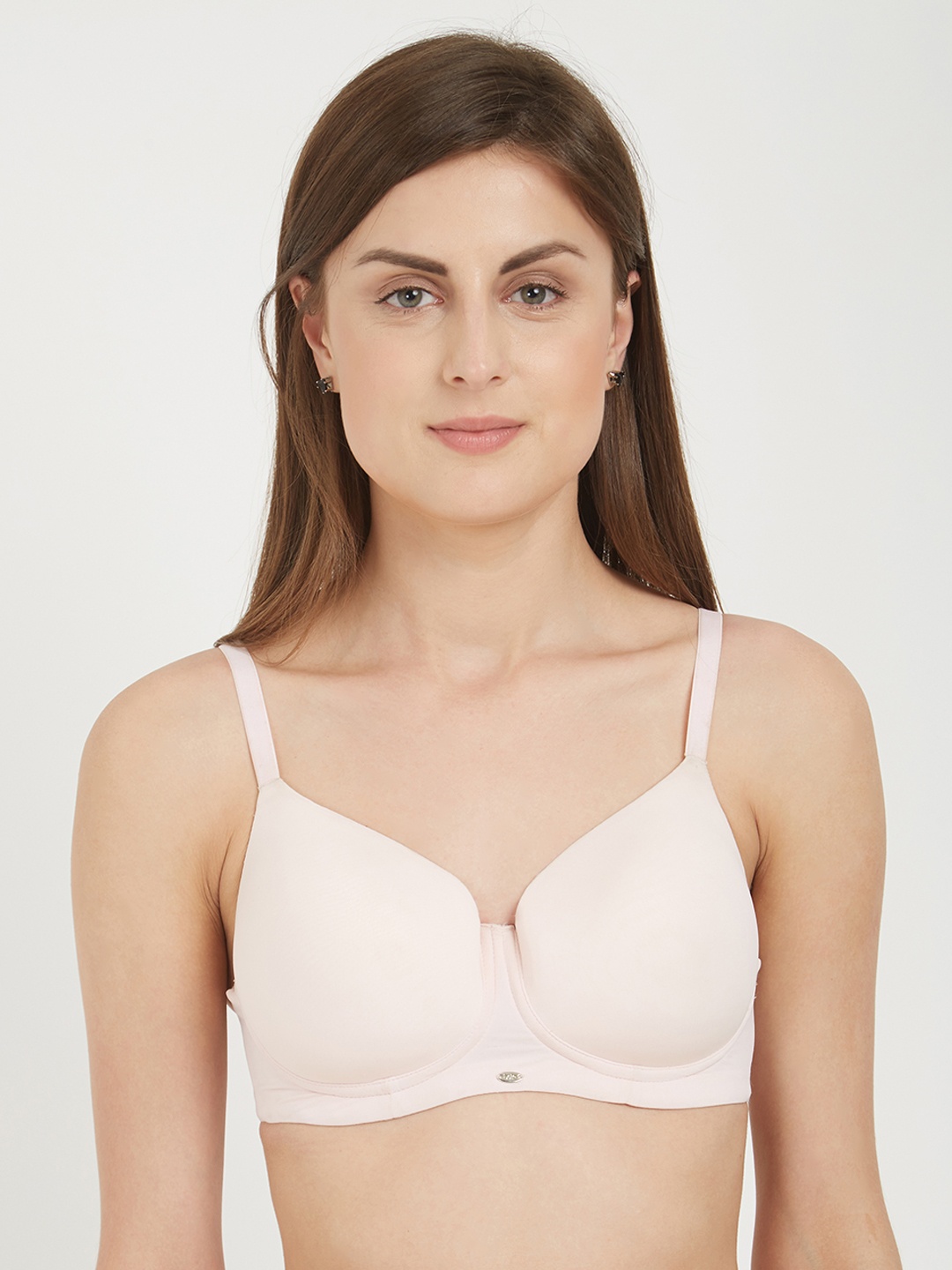 

Soie Pink Solid Non-Wired Lightly Padded T-shirt Bra