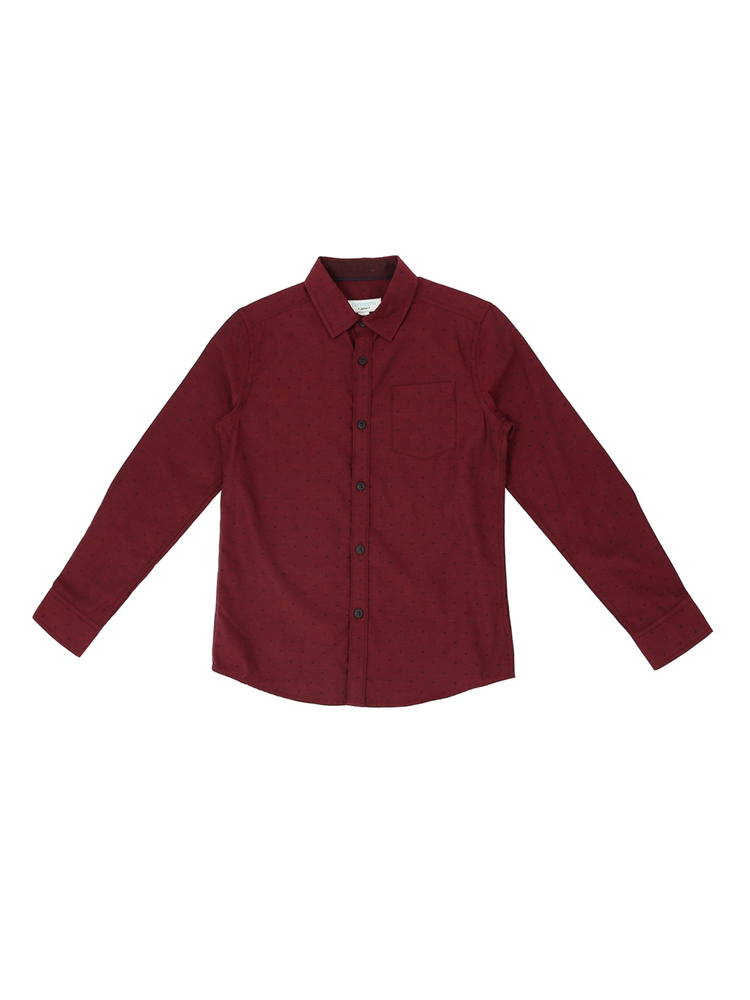 

Pantaloons Junior Boys Maroon Regular Fit Printed Casual Shirt