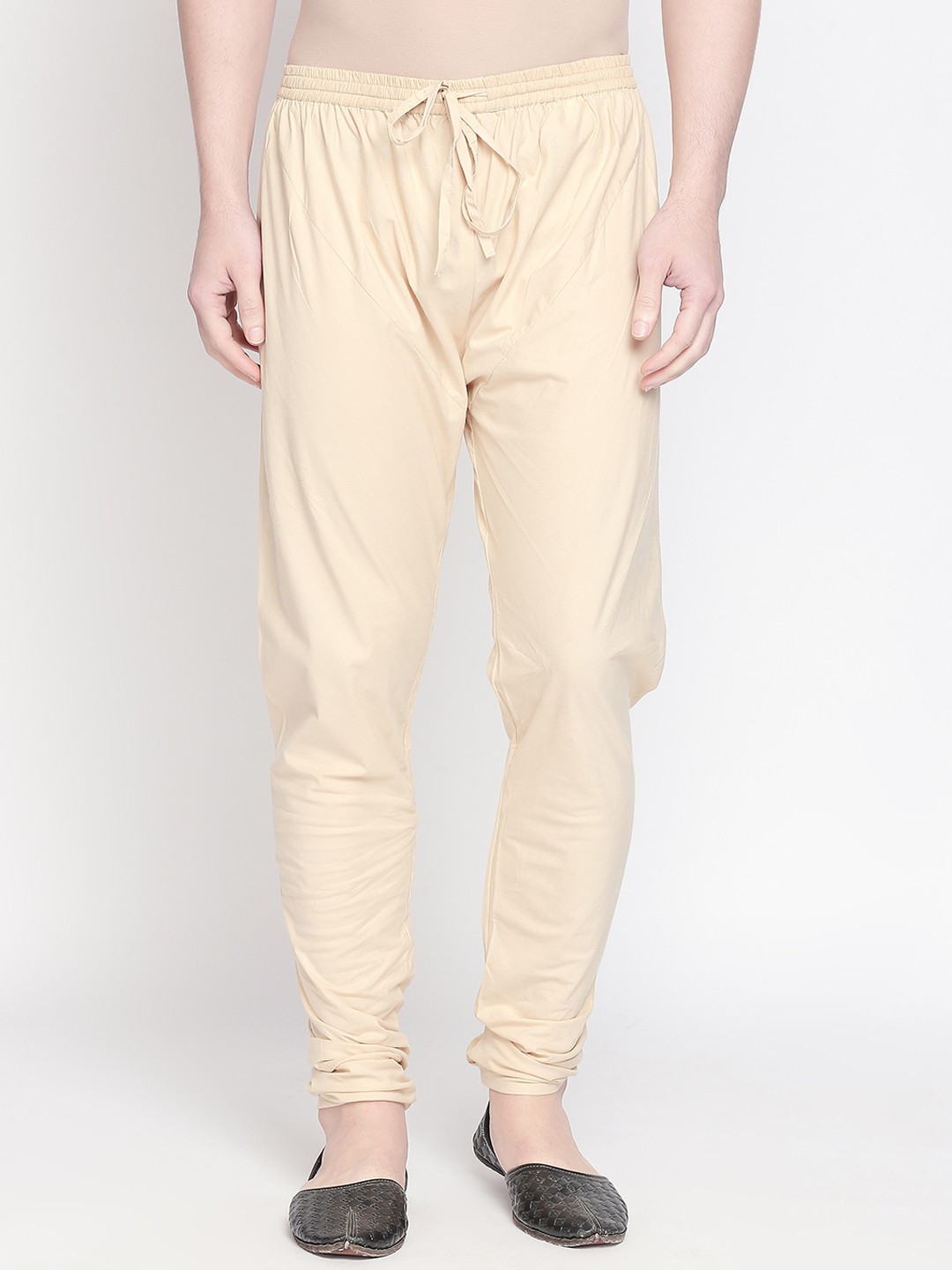 

indus route by Pantaloons Men Beige Solid Mid-Rise Churidar